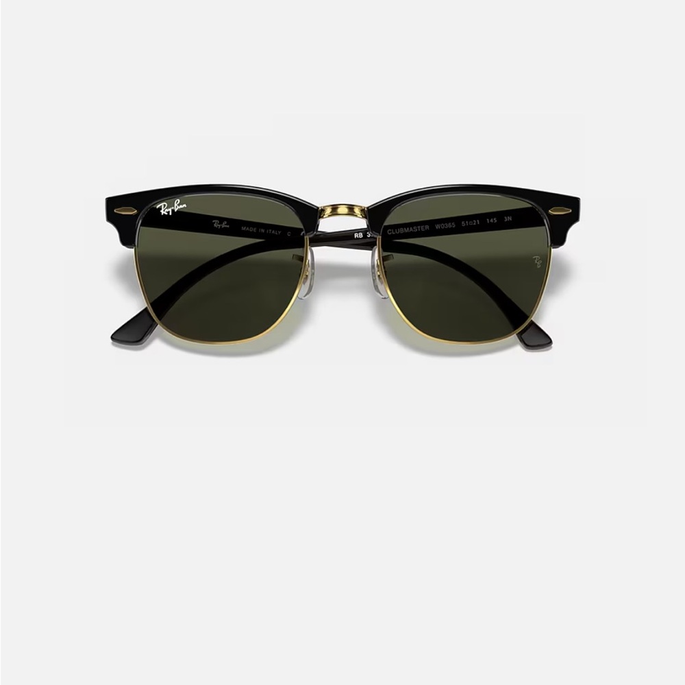 Ray-Ban Clubmaster NWT (polished black on gold)